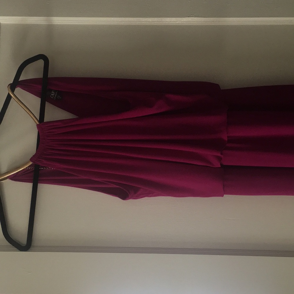 High neck gown with high leg slit
